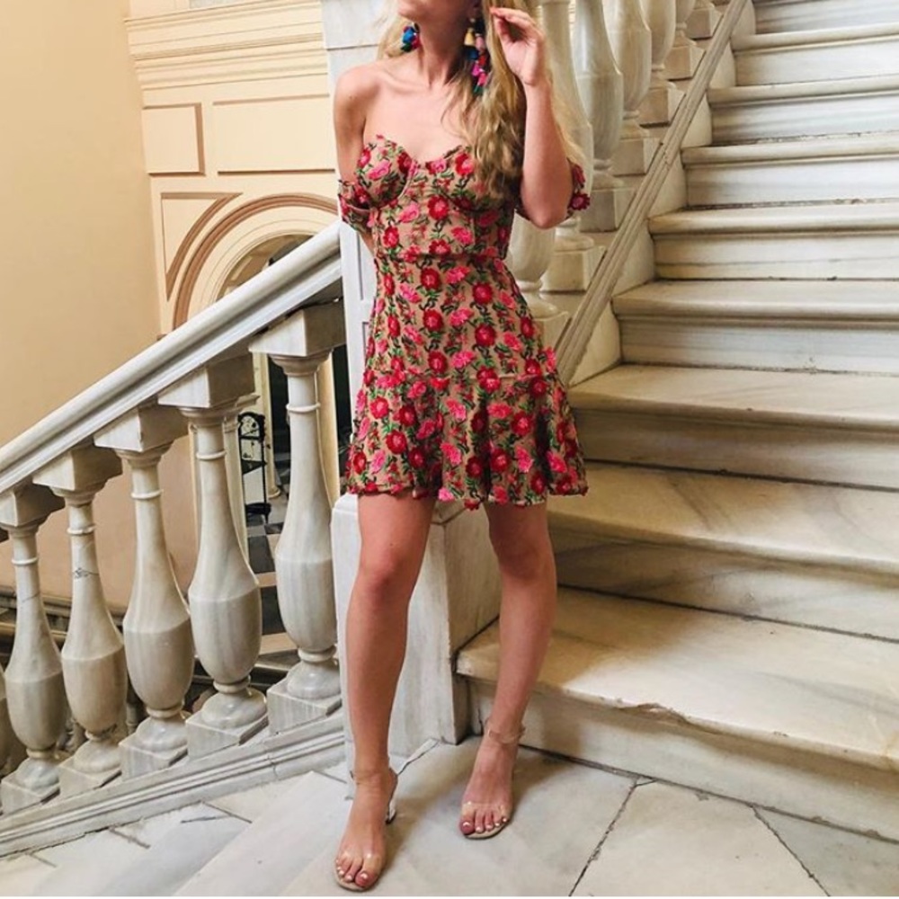 For Love and Lemons Floral Bustier Dress